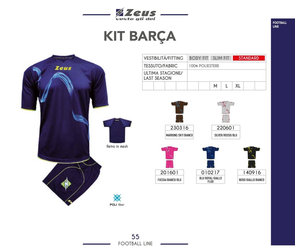 Komplety piłkarskie Zeus Kit Barca