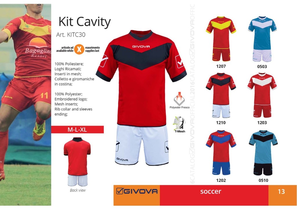 Komplety piłkarskie Givova Kit Cavity