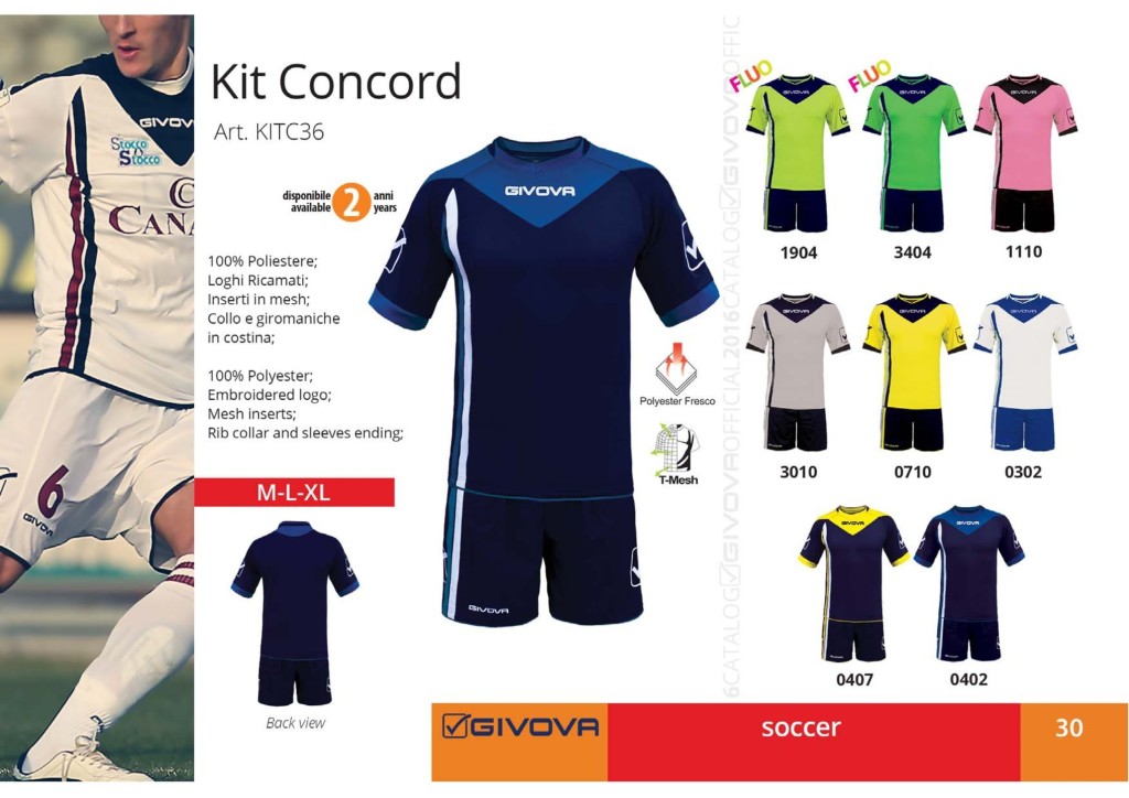 Komplety piłkarskie Givova Kit Concord