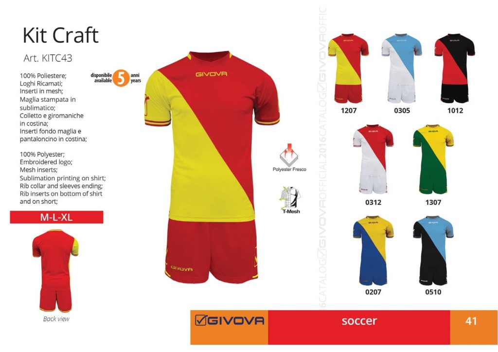 Komplety piłkarskie Givova Kit Craft