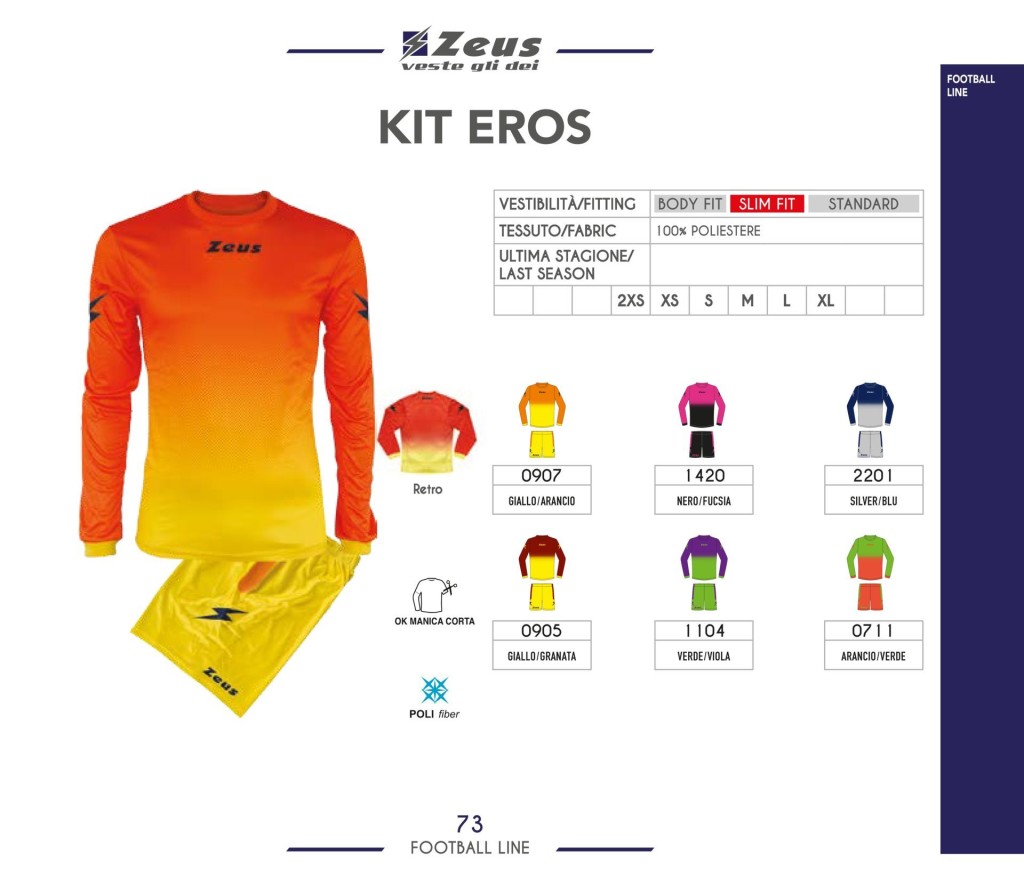 Komplety piłkarskie Zeus Kit Eros