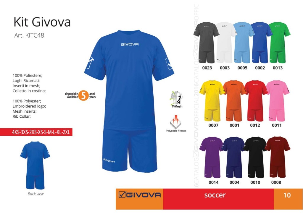 Komplety piłkarskie Kit Givova