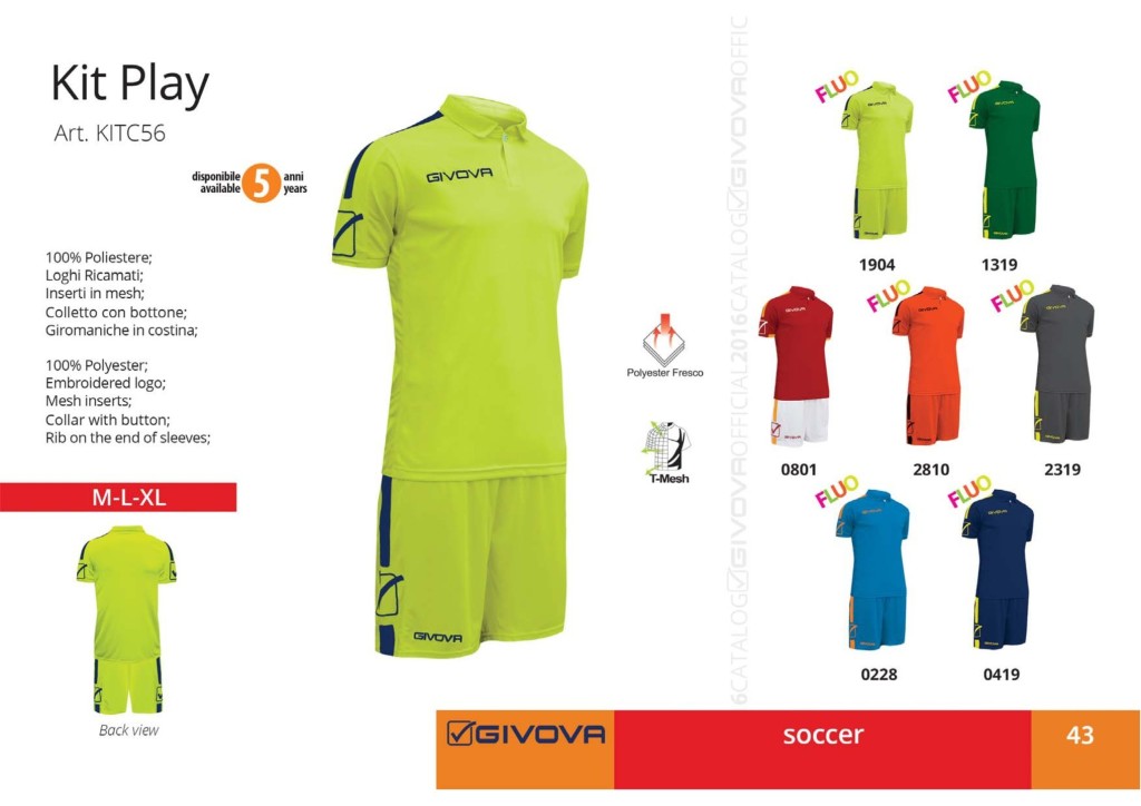 Komplety piłkarskie Givova Kit Play