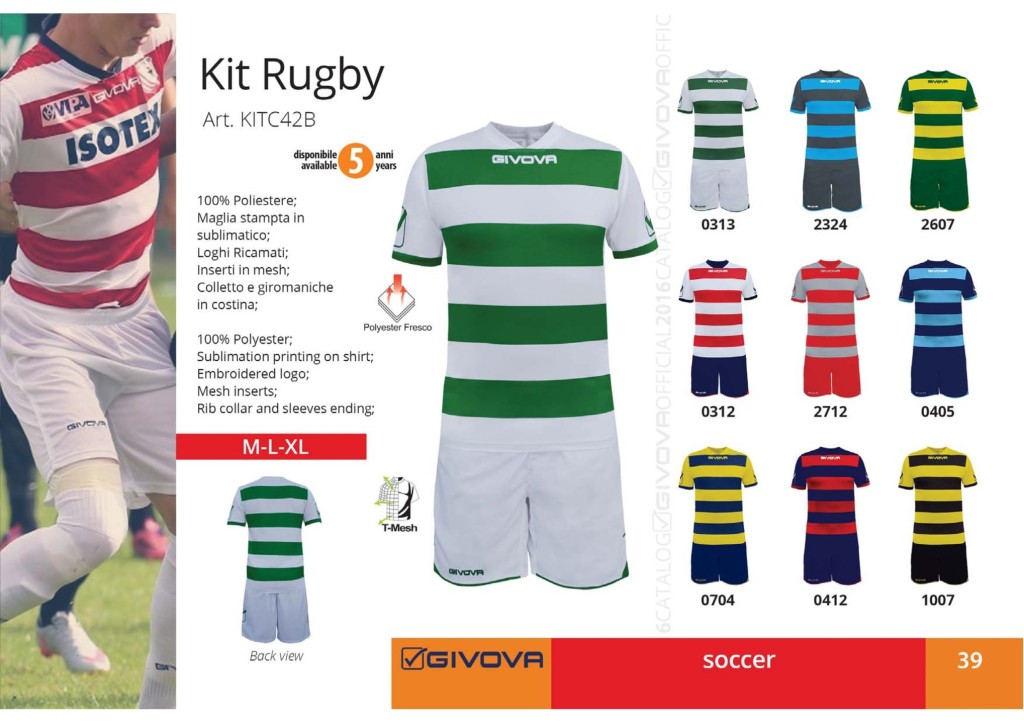Komplety piłkarskie Givova Kit Rugby