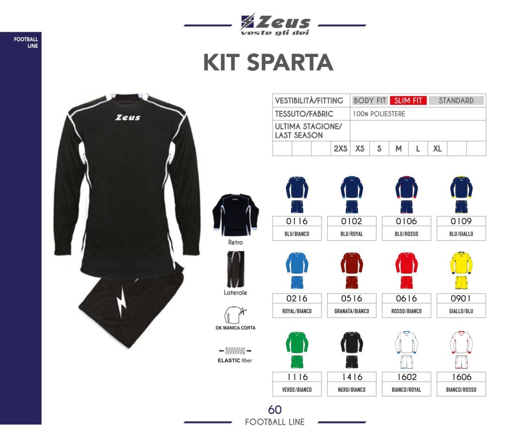 Stroje piłkarskie Zeus Kit Sparta