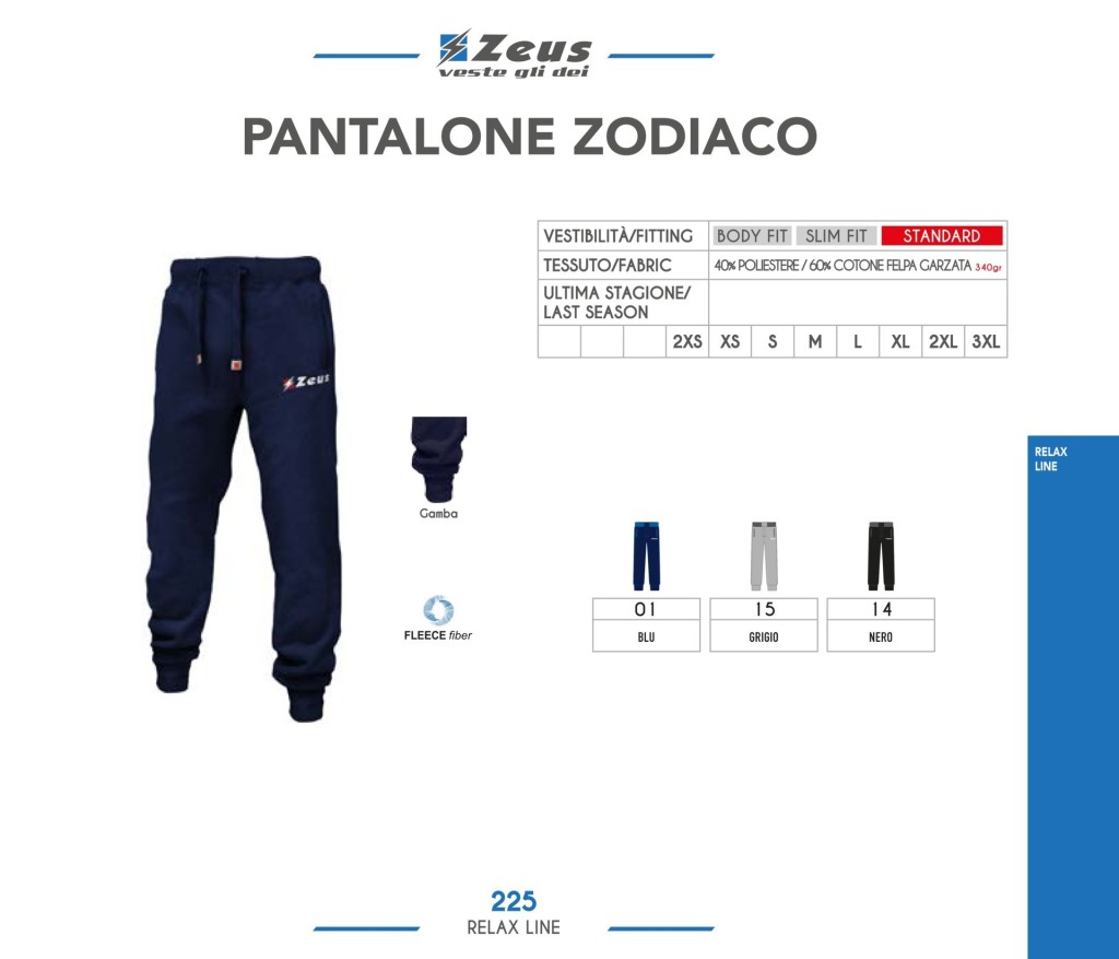 Odzież Zeus Relax Pantalone Zodiaco
