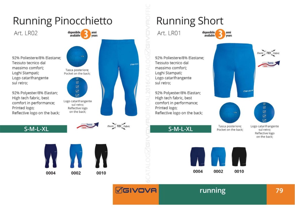 Komplety do biegania Givova Running Pinocchietto i Running Short