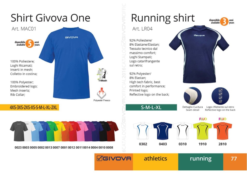 Komplety do biegania Shirt Givova One i Running Shirt