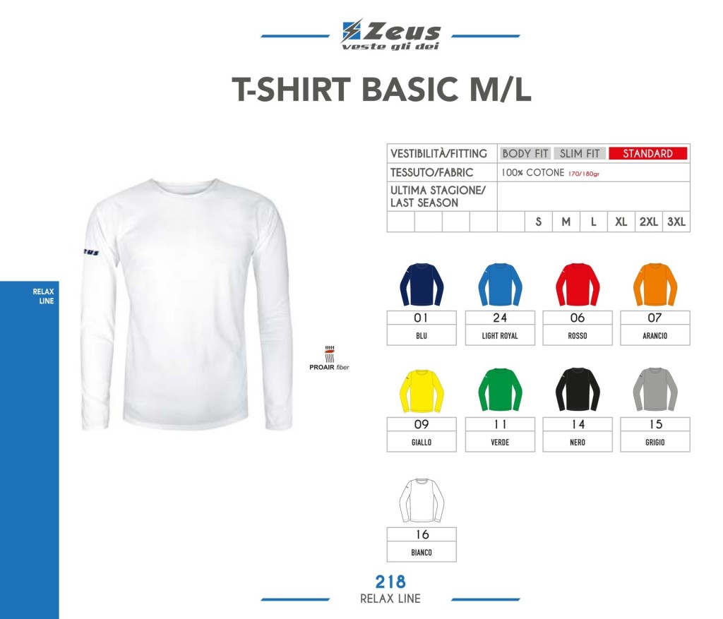 Odzież Zeus Relax T-shirt Basic M/L