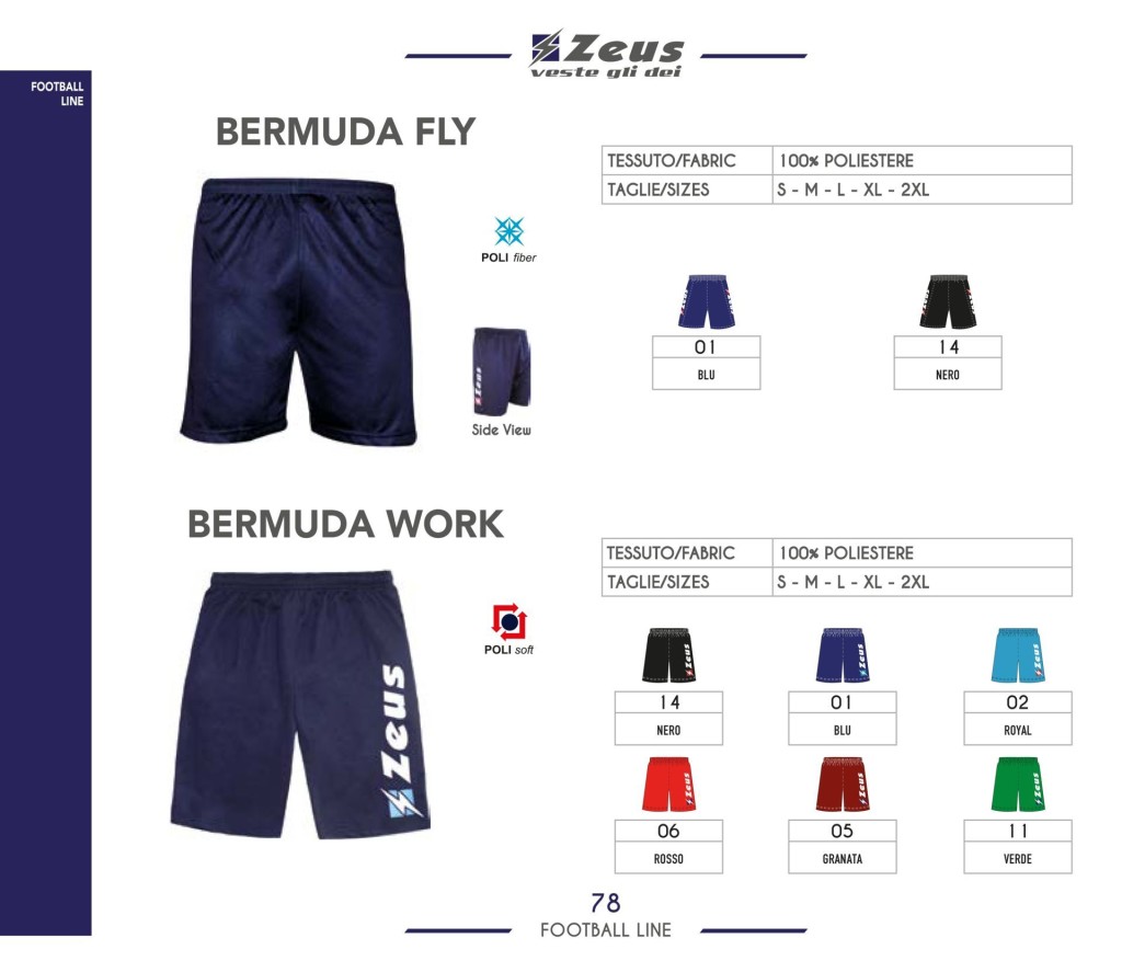 Stroje piłkarskie Zeus Bermuda Fly i Bermuda Work