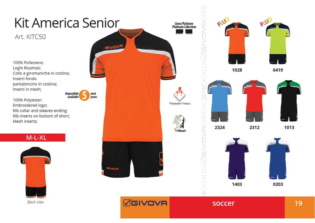 Komplety piłkarskie Givova Kit America Senior