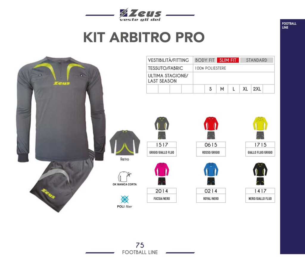 Komplety piłkarskie Zeus Kit Arbitro Pro