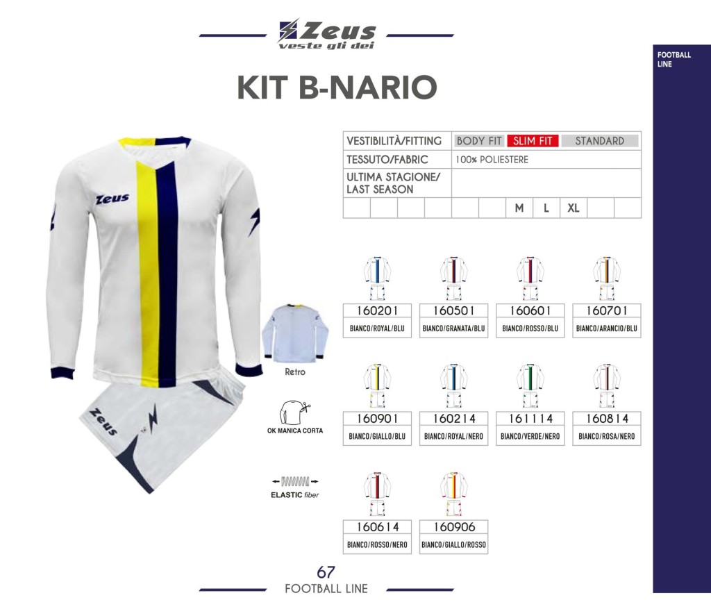 Komplety piłkarskie Zeus Kit B-nario