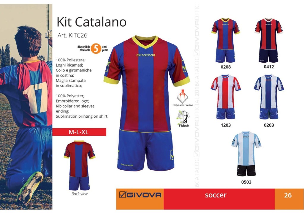 Komplety piłkarskie Givova Kit Catalano