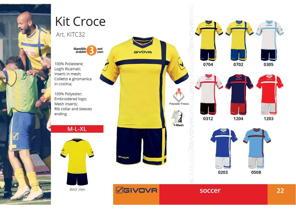 Komplety piłkarskie Givova Kit Croce