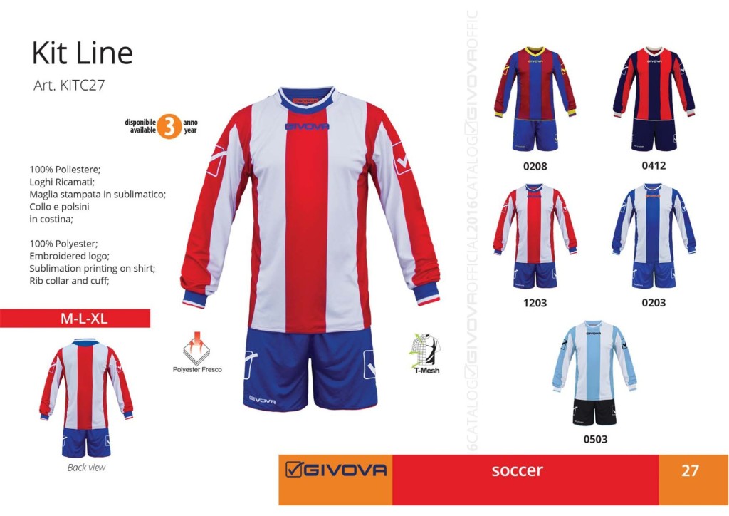 Komplety piłkarskie Givova Kit Line