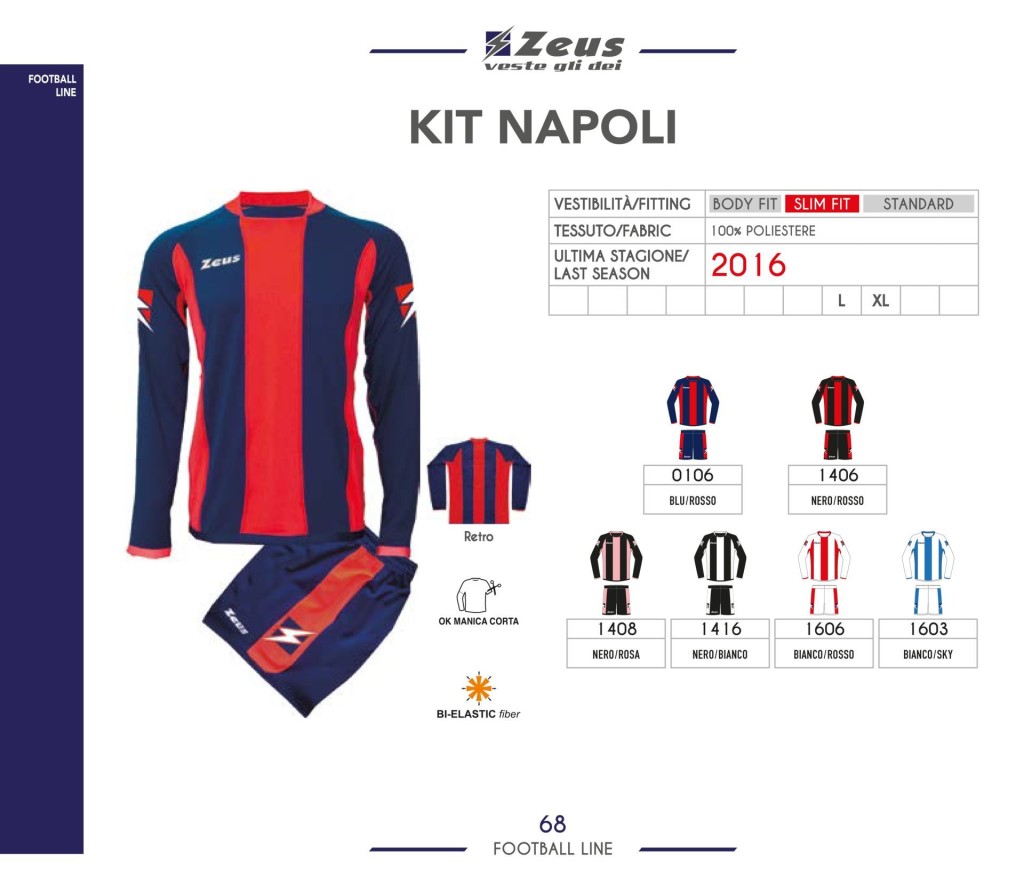 Stroje piłkarskie Zeus Kit Napoli