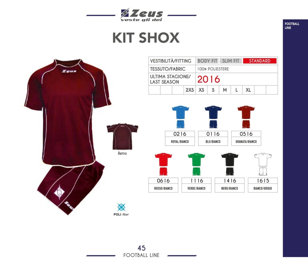 Komplety piłkarskie Zeus Kit Shox