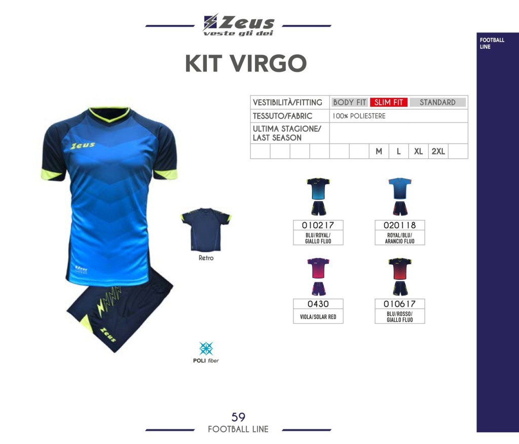 Komplety piłkarskie Zeus Kit Virgo