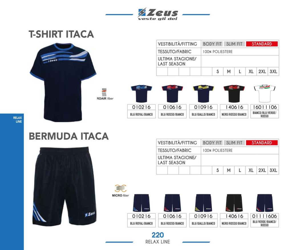 Odzież Zeus Relax T-shirt i Bermuda Itaca